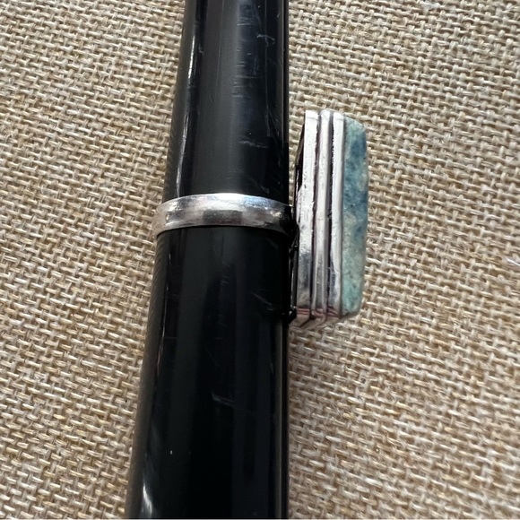 New Ruby Fuchsite Stone Crystal Silver Overlay Ring Size 7.75 - Picture 2 of 6